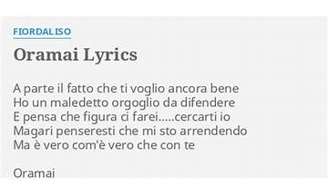Oramai it Lyrics [Venezia (ITA)]