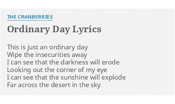 Ordinary Day en Lyrics [ZOEgirl]