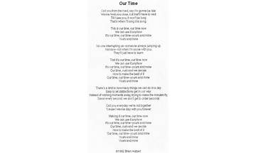 Our Time en Lyrics [Hidden Citizens]