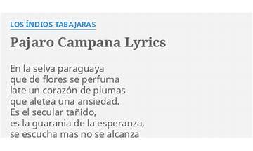 Pájaro campana en Lyrics [Chimizapagua]