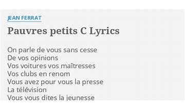 Pauvres petits C... fr Lyrics [Jean Ferrat]