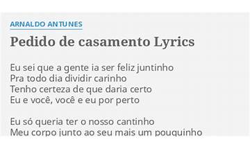 Pedido De Casamento pt Lyrics [Arnaldo Antunes]