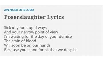 Poserslaughter en Lyrics [Avenger Of Blood]