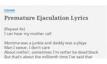 Premature Ejaculation en Lyrics [Esham]