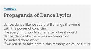 Propaganda Of Dance en Lyrics [Kurhaus]