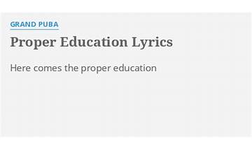 Proper Education [Club Mix] en Lyrics [Eric Prydz]