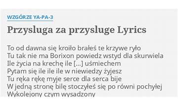 Przysługa za przysługę pl Lyrics [Wzgórze Ya-Pa 3]