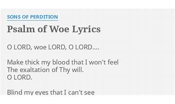Psalm of Woe en Lyrics [Sons of Perdition]