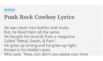 Punk Rock Cowboy en Lyrics [Pepper]
