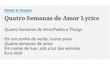 Quatro Semanas de Amor pt Lyrics [Tarcísio do Acordeon]