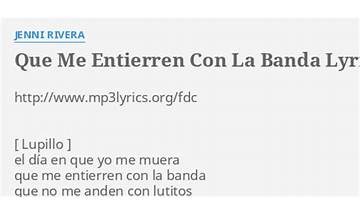 Que Me Entierren Con La Banda es Lyrics [Graciela Beltran]