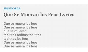 Que Se Mueran los Feos es Lyrics [Los sirex]