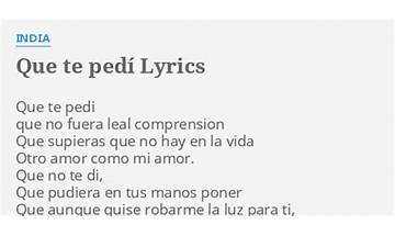 Que Te Pedí es Lyrics [Anaís (DO)]