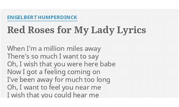 Red Roses for My Lady en Lyrics [Engelbert Humperdinck]