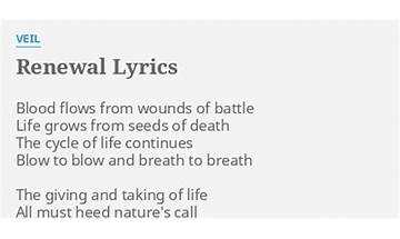 Renewal en Lyrics [Veil]