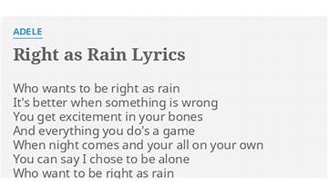 Right As Rain en Lyrics [Courrier]