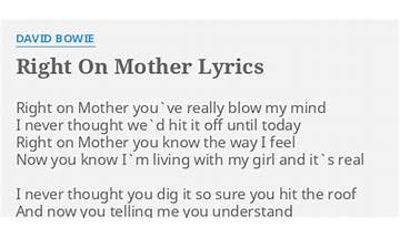 Right On Mother en Lyrics [Peter Noone]