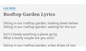 Rooftop Garden en Lyrics [Lou Reed]