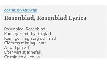 Rosenblad, Rosenblad sv Lyrics [Cornelis Vreeswijk]