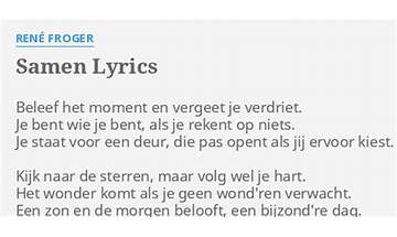 Samen by René Froger nl Lyrics [René Froger]