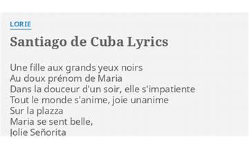 Santiago De Cuba fr Lyrics [Lorie]