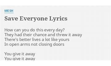 Save Everyone en Lyrics [Mesh (UK)]