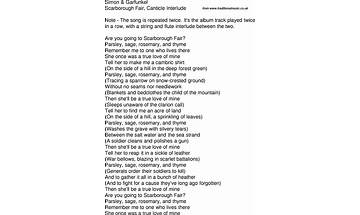 Scarborough Fair / Canticle en Lyrics [Glen Campbell]