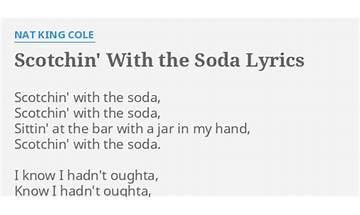 Scotchin’ With the Soda en Lyrics [The Nat “King” Cole Trio]