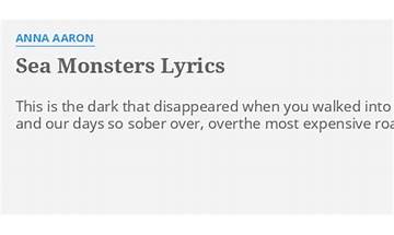 Sea Monsters en Lyrics [Canon Blue]