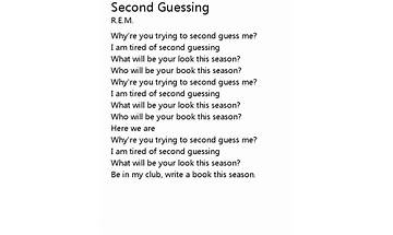 Second Guessing en Lyrics [PjTheDon]