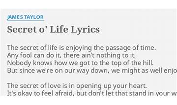 Secret o\' Life en Lyrics [Art Garfunkel]