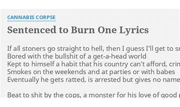 Sentenced to Burn One en Lyrics [Cannabis Corpse]
