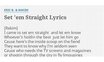 Set \'Em Straight en Lyrics [Eric B. & Rakim]