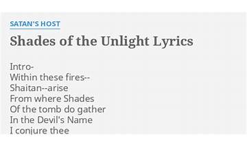 Shades of the Unlight en Lyrics [Satan\'s Host]
