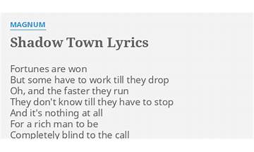 Shadow Town en Lyrics [Sleater-Kinney]