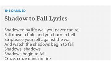 Shadow to Fall en Lyrics [The Damned]