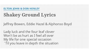 Shakey Ground en Lyrics [Elton John & Don Henley]