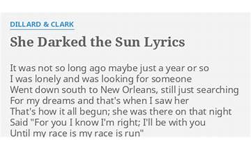 She Darked the Sun en Lyrics [Dillard & Clark]