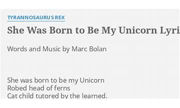 She Was Born to Be My Unicorn en Lyrics [T. Rex]