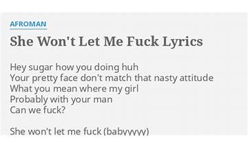 She Won\'t Let me Fuck en Lyrics [OG Afroman]