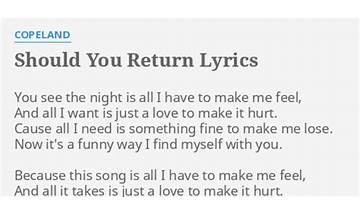 Should You Return en Lyrics [Copeland]