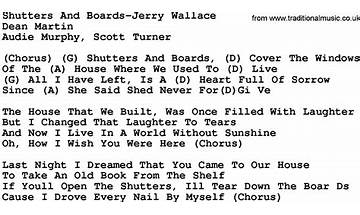 Shutters and Boards en Lyrics [Dean Martin]