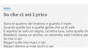 So Che Ci Sei it Lyrics [Mistaman]