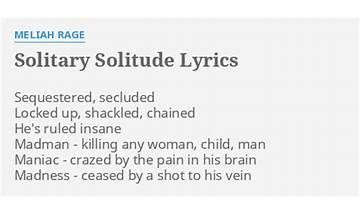 Solitary Solitude en Lyrics [Meliah Rage]