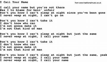 Somebody Calls Your Name en Lyrics [Andy Burrows]