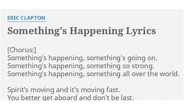 Something\'s Happening en Lyrics [Lisa Stansfield]