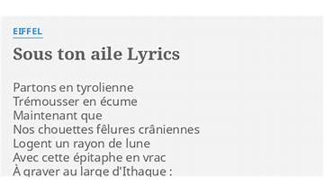 Sous ton aile fr Lyrics [Eiffel]