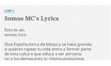 Soy MC es Lyrics [Lom-C]