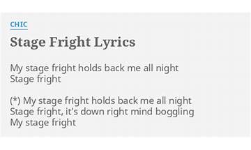 Stage Fright en Lyrics [Layover]