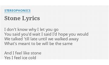 Stone en Lyrics [Stereophonics]